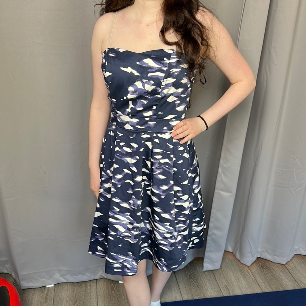 Elegant Navy and White Women's Dress